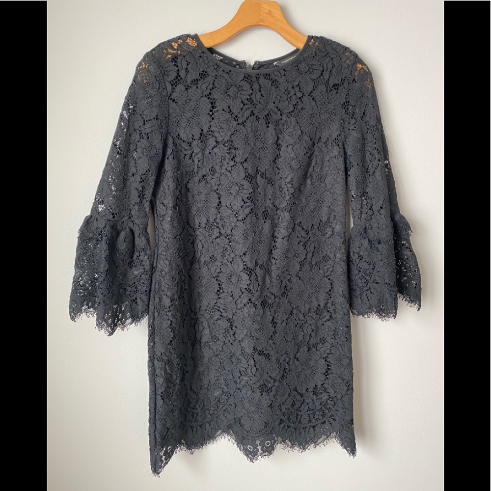 Black lace mini dress